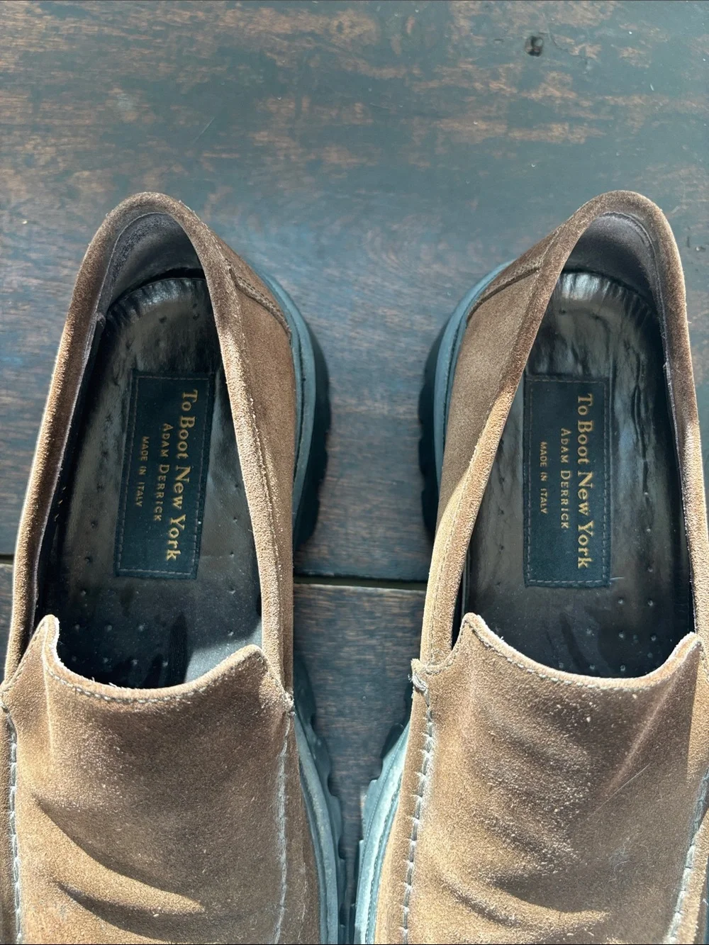 To Boot Brown Suede Moc Toe Slip-On Loafers
